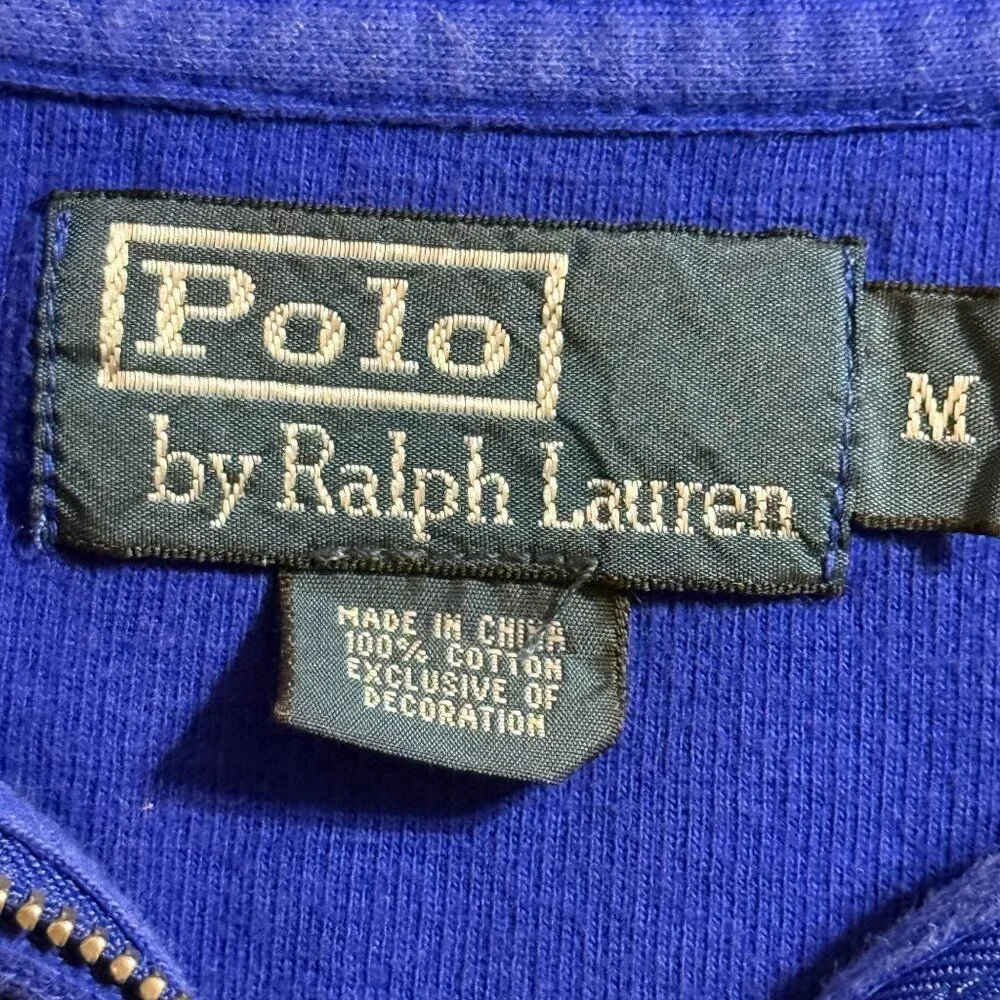Polo Ralph Lauren Mens Royal Blue M 1/4 Zip Soft Estate Rib‎ Pullover Excellent